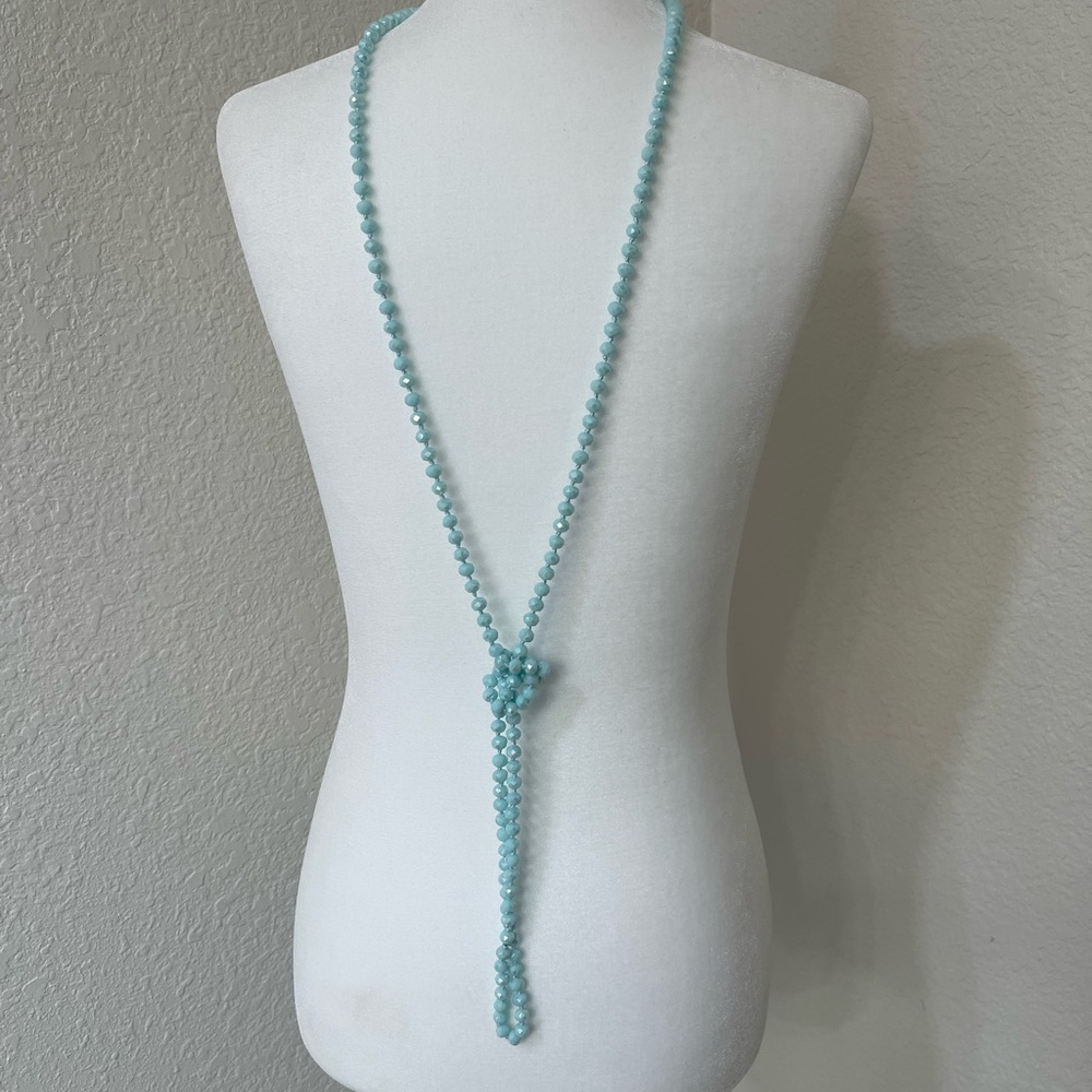 Yellow, Blue, and Bronze Beaded Necklaces - Picture 2 of 9